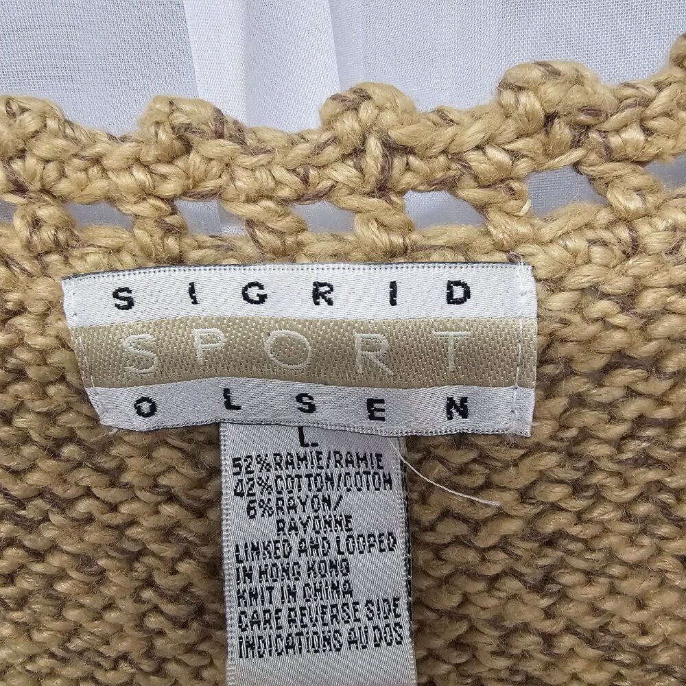 Vintage Sigrid Olsen Vest Knit Beaded Embroidered Boho Cottage Button L - Picture 6 of 8